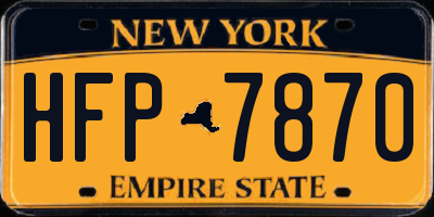 NY license plate HFP7870