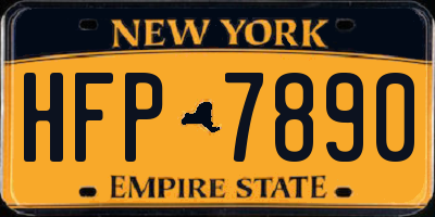 NY license plate HFP7890