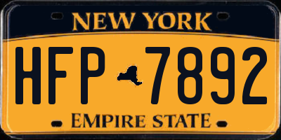 NY license plate HFP7892