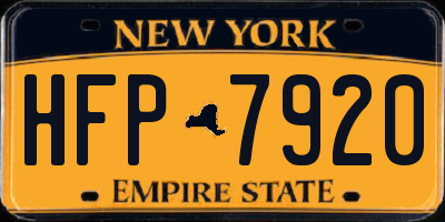 NY license plate HFP7920