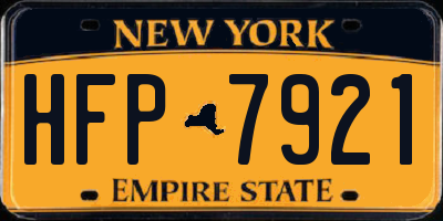 NY license plate HFP7921