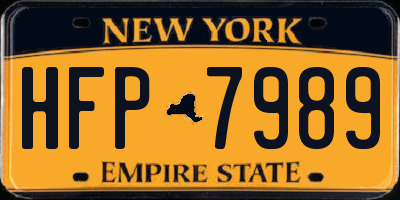 NY license plate HFP7989