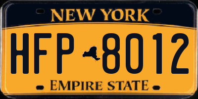 NY license plate HFP8012