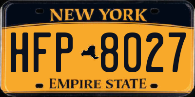 NY license plate HFP8027