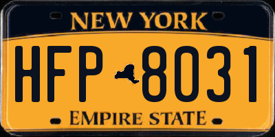 NY license plate HFP8031