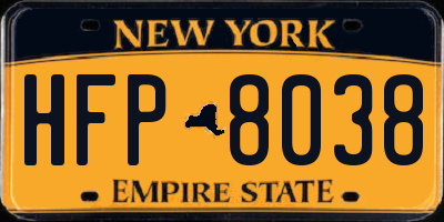 NY license plate HFP8038