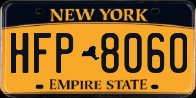 NY license plate HFP8060