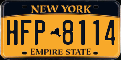 NY license plate HFP8114