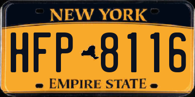 NY license plate HFP8116