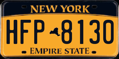 NY license plate HFP8130