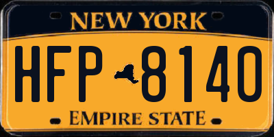 NY license plate HFP8140