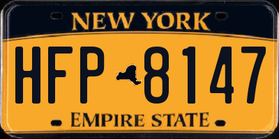 NY license plate HFP8147