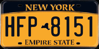 NY license plate HFP8151