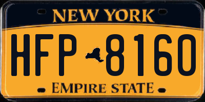 NY license plate HFP8160