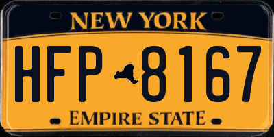 NY license plate HFP8167