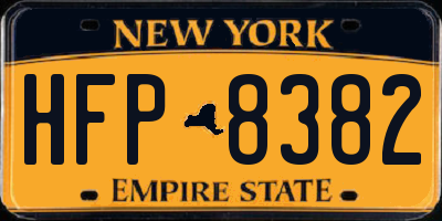 NY license plate HFP8382