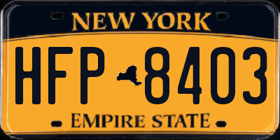 NY license plate HFP8403