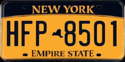 NY license plate HFP8501