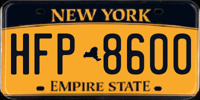 NY license plate HFP8600