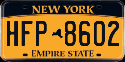 NY license plate HFP8602