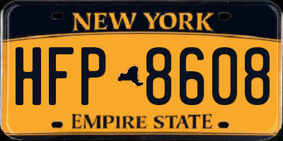 NY license plate HFP8608