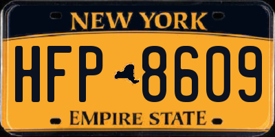 NY license plate HFP8609