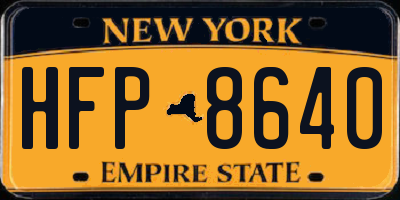 NY license plate HFP8640
