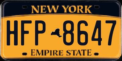 NY license plate HFP8647