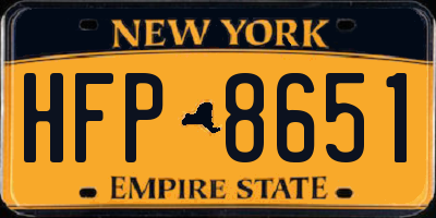 NY license plate HFP8651