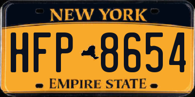 NY license plate HFP8654