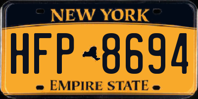 NY license plate HFP8694