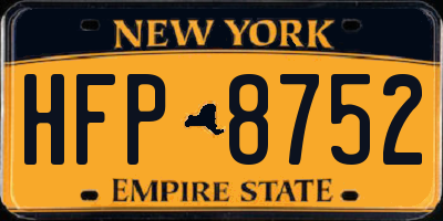 NY license plate HFP8752