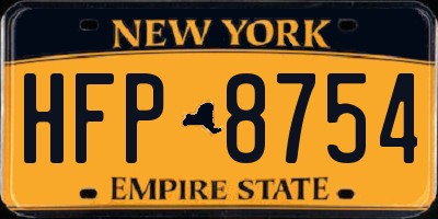 NY license plate HFP8754