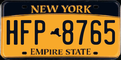NY license plate HFP8765