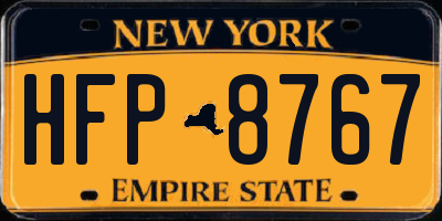 NY license plate HFP8767