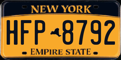 NY license plate HFP8792