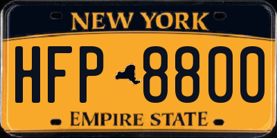 NY license plate HFP8800