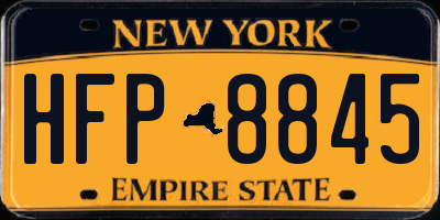 NY license plate HFP8845