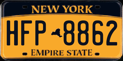 NY license plate HFP8862
