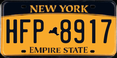 NY license plate HFP8917