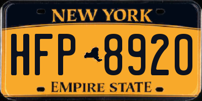 NY license plate HFP8920