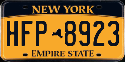 NY license plate HFP8923