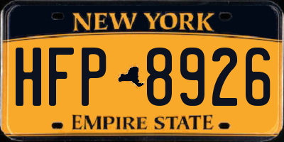 NY license plate HFP8926