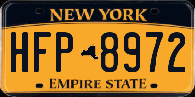 NY license plate HFP8972