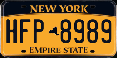 NY license plate HFP8989