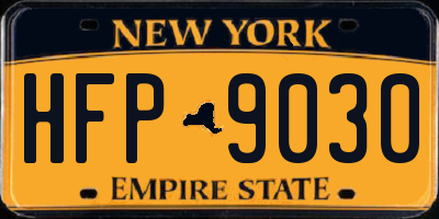 NY license plate HFP9030