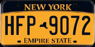 NY license plate HFP9072