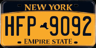 NY license plate HFP9092