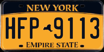 NY license plate HFP9113