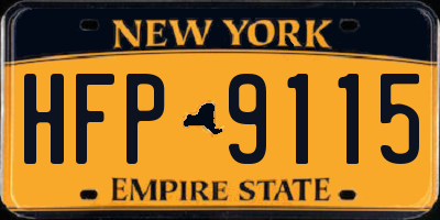 NY license plate HFP9115